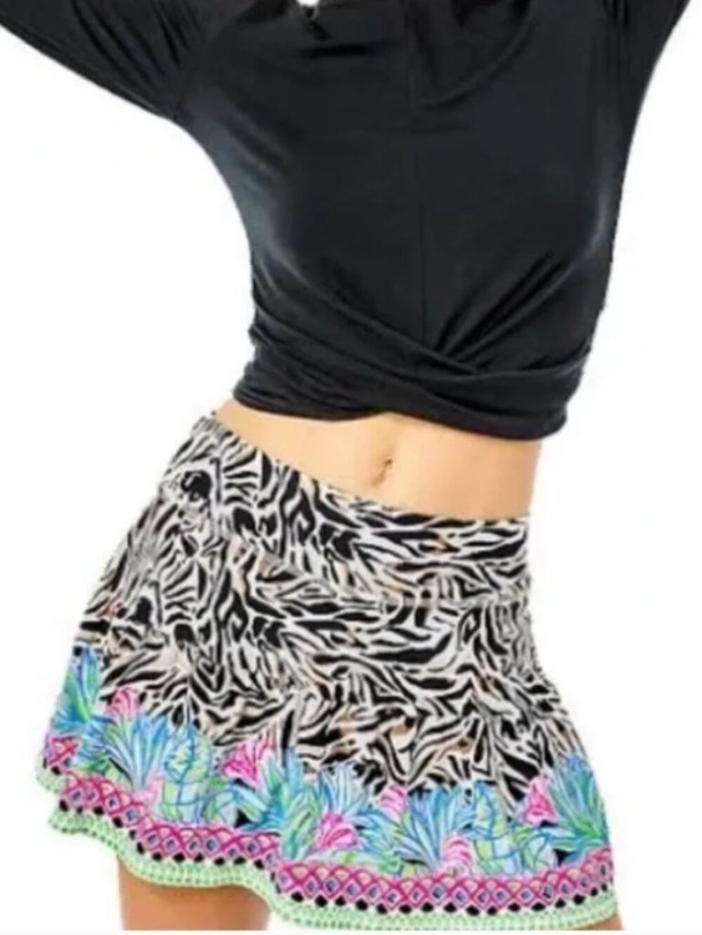 Lilly Pulitzer Gardenia Luxletic Skort in "Can You Zee Me" onyx pattern - SZ XS